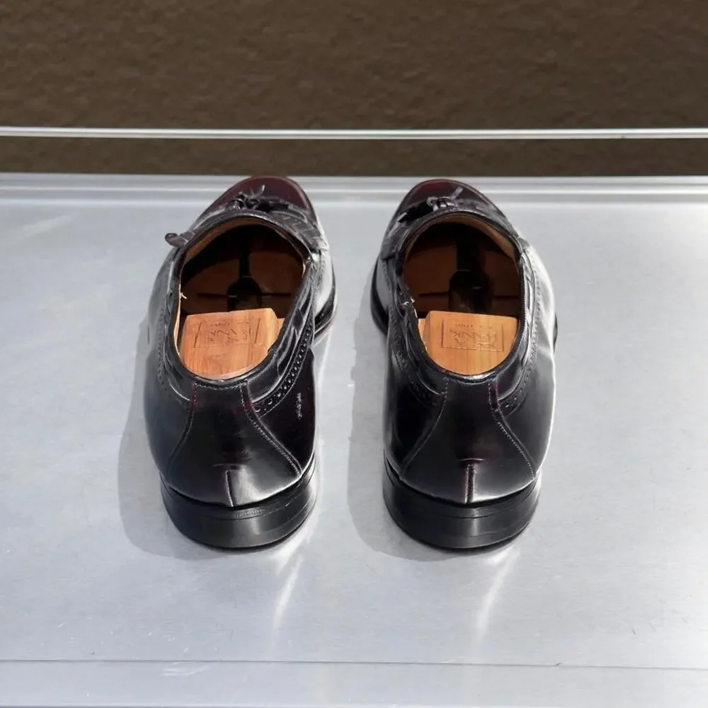 Johnston and Murphy Buegundy Leather Loafers with Tassel - Size 11 D